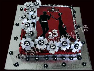 25TH WEDDING ANNIVERSRY CAKE