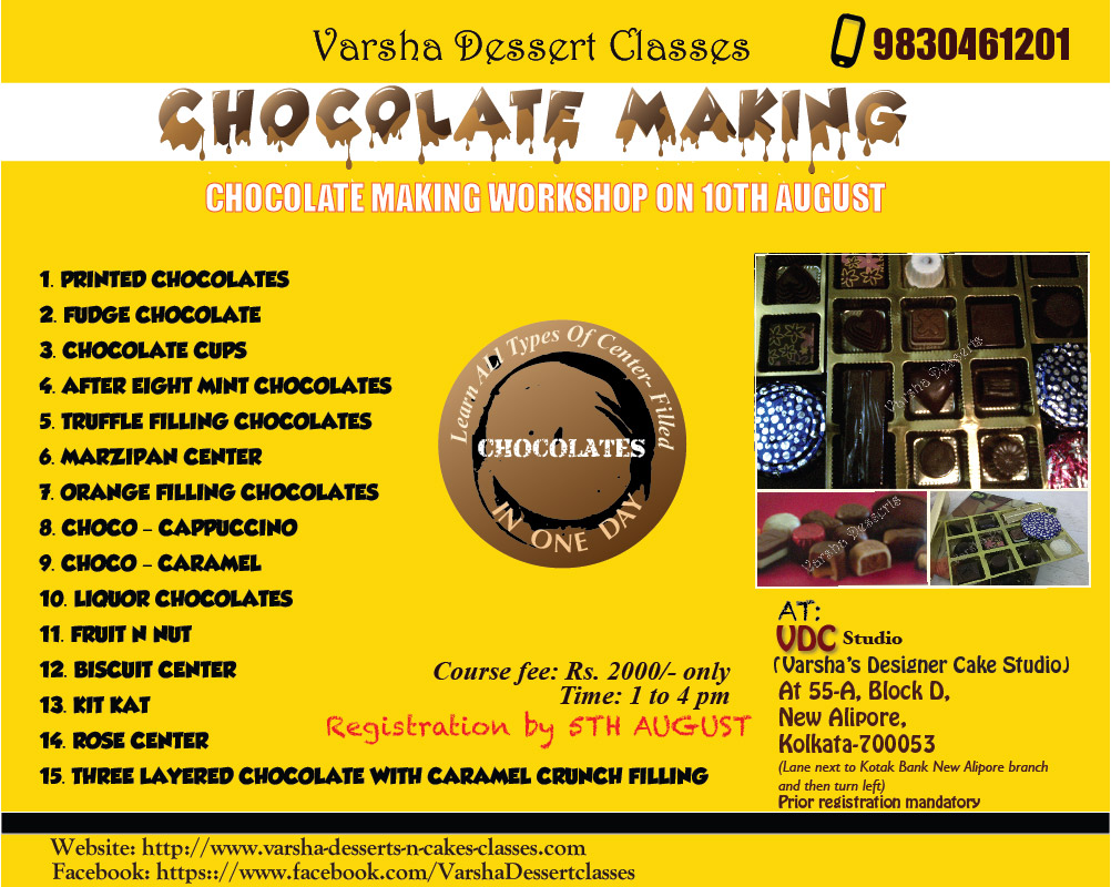 CHOCOLATE MAKING CLASS ON 10TH AUGUST