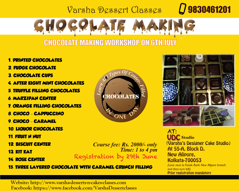 CHOCOLATE MAKING CLASS ON 6TH JULY