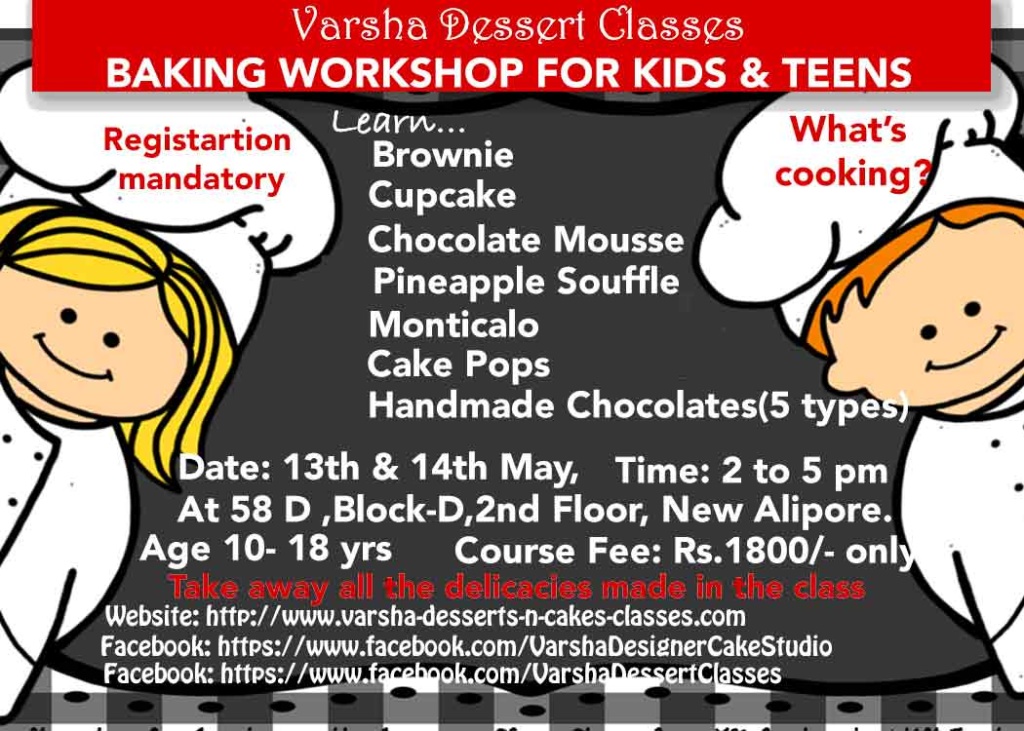 TEENS' CAKE WORKSHOP ON 13TH & 14TH MAY