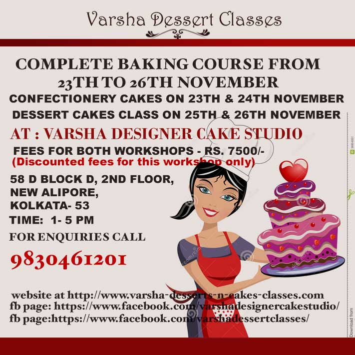 COMPLETE BAKING COURSE FROM 23RD TO 26TH NOVEMBER