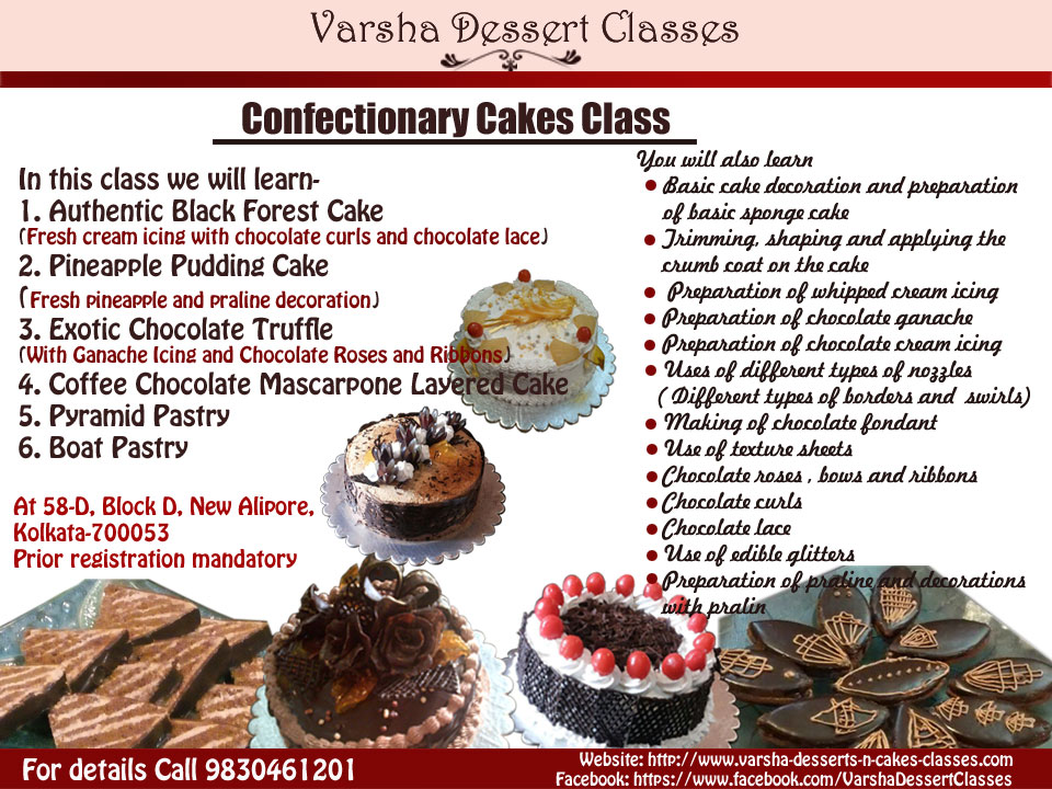 CONFECTIONARY CAKES CLASS ON 19TH & 20TH DECEMBER