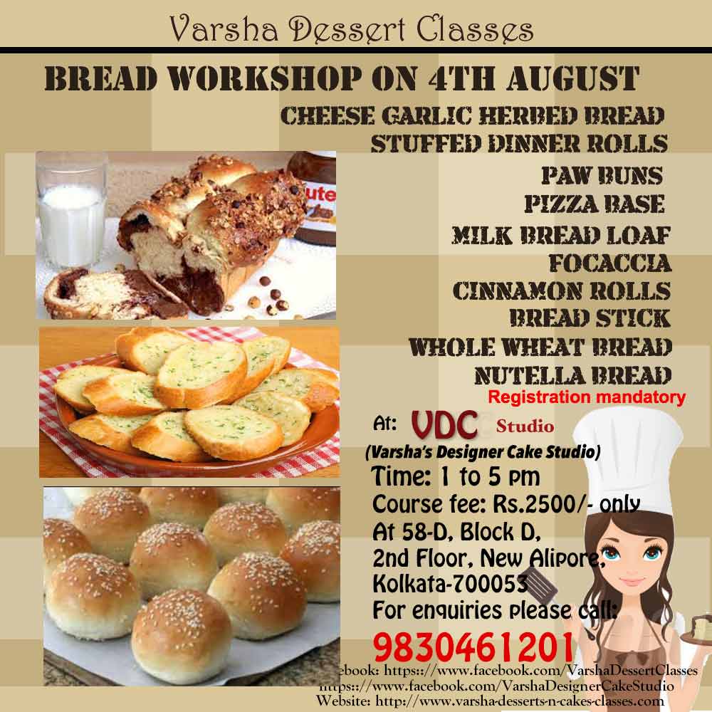 BREAD MAKING WORKSHOP ON 4TH AUGUST